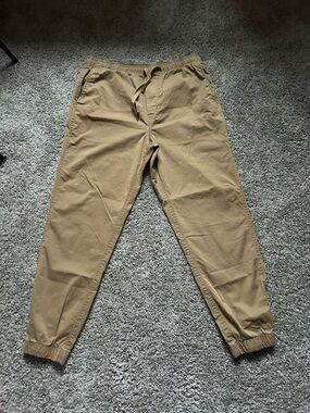 Men's American Eagle Casual Drawstring Jogger Pants - Tan